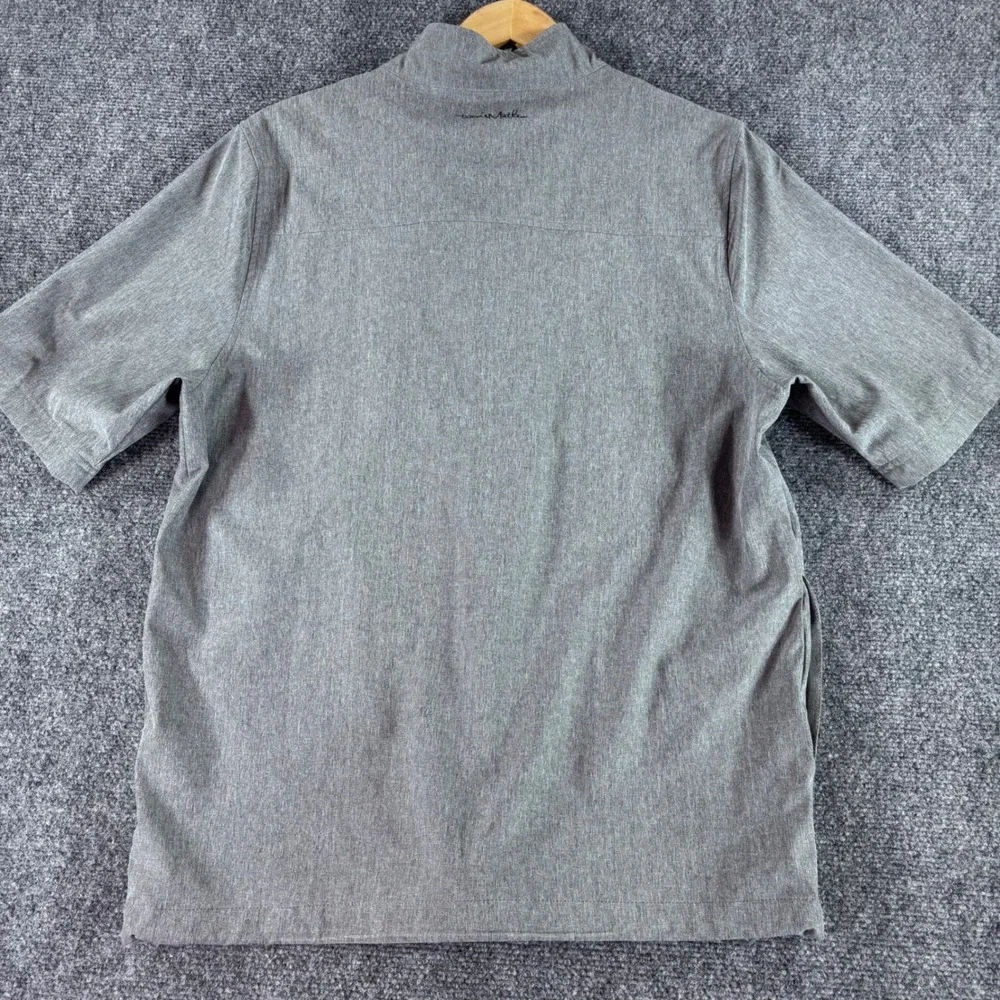 TravisMathew 1/4 Zip Pullover Mens Medium Grey Short Sleeve Golf Athletic Jacket